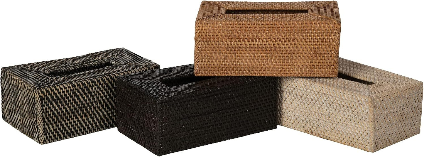 Loma Rectangular Rattan Tissue Box Cover / Brown