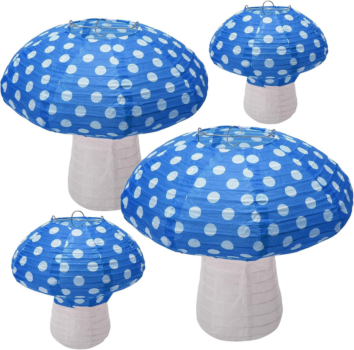 Windspeed 4Pcs Mushroom Shaped Paper Lanterns 8 &12 Inch Mushroom Lanterns