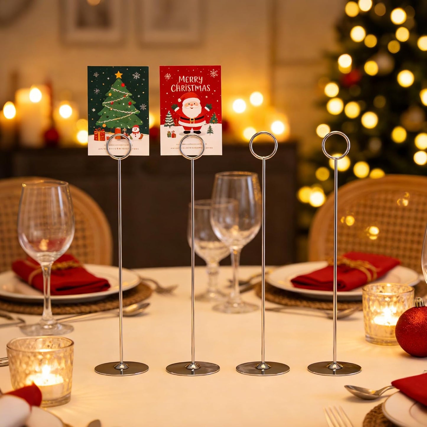 ERYTLLY 16PK Place Card Holders 12 Inch Table Number Holders Table Card Holders Steel Card Holders for