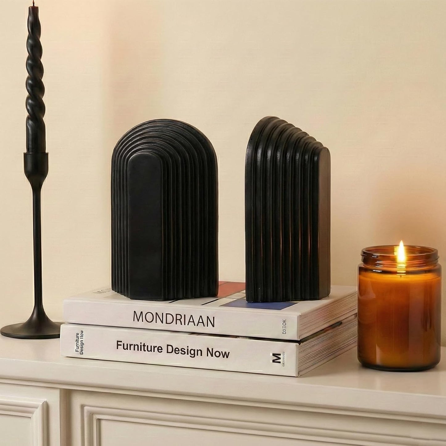Heavy Duty Book Ends / Black / Set of 2