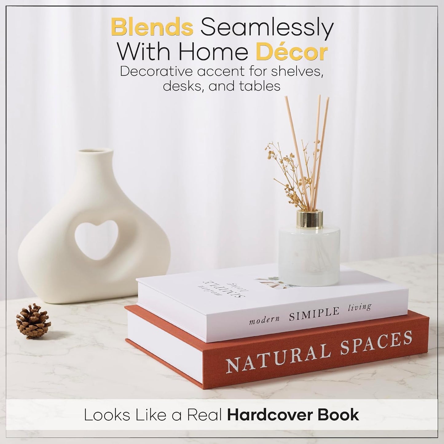 Decorative Books / Bookshelf or Mantel Styling / Set of 2