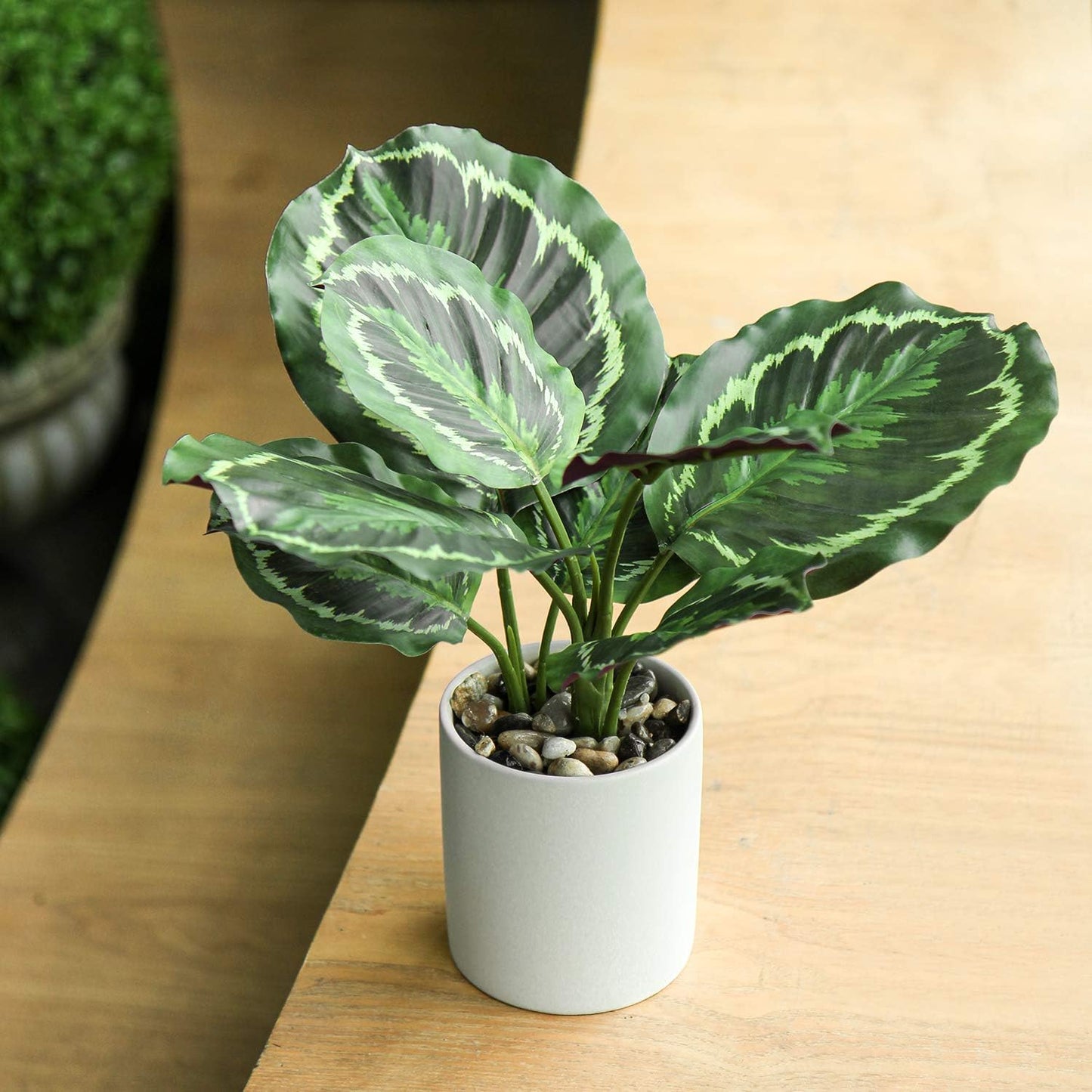 Artificial Potted Plants 13" Faux Plants Indoor Small Fake Plant Decor / Greenery#002 / Green