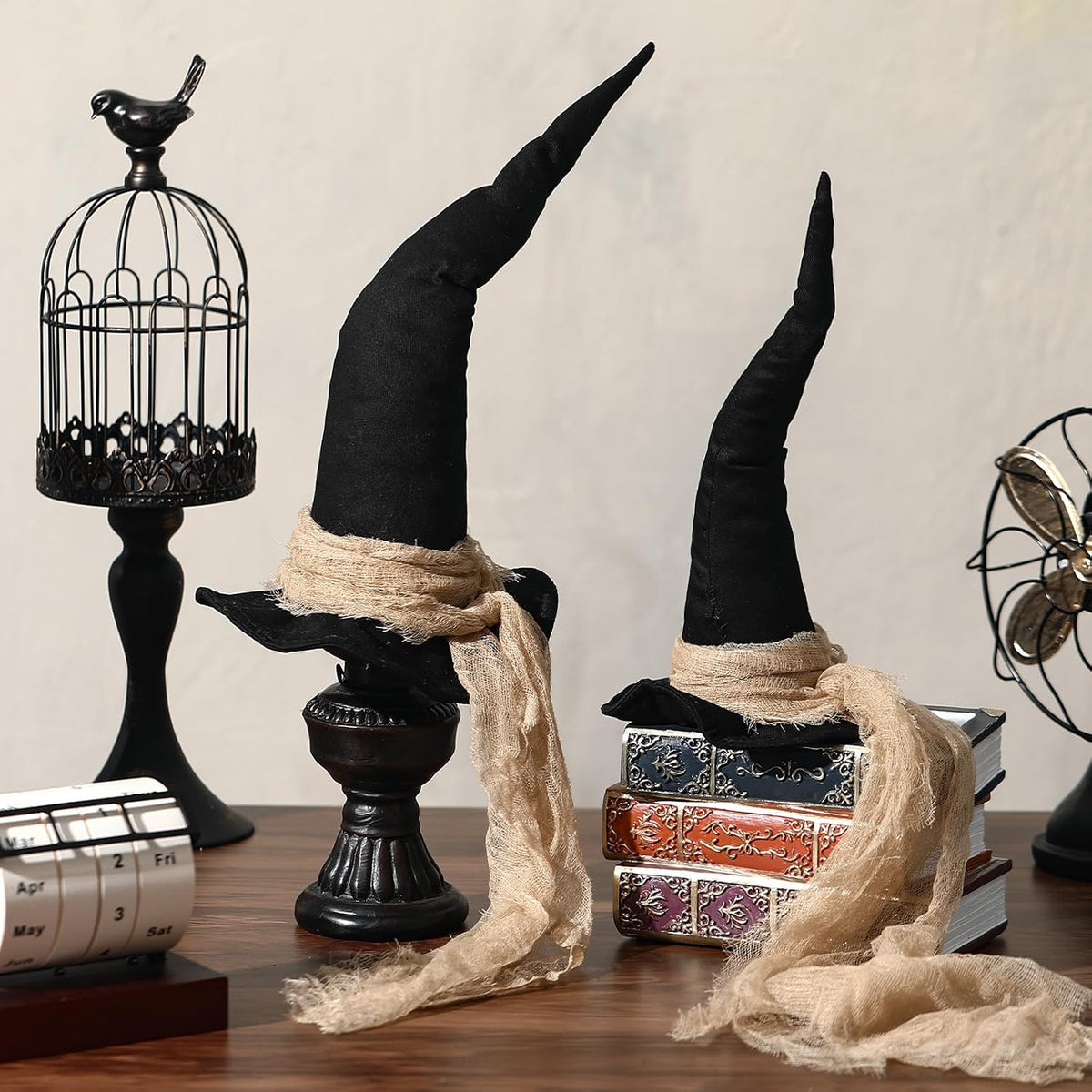 Chicingyou 2 Pcs Vintage Halloween Witch Hat Table Centerpieces 2 Size