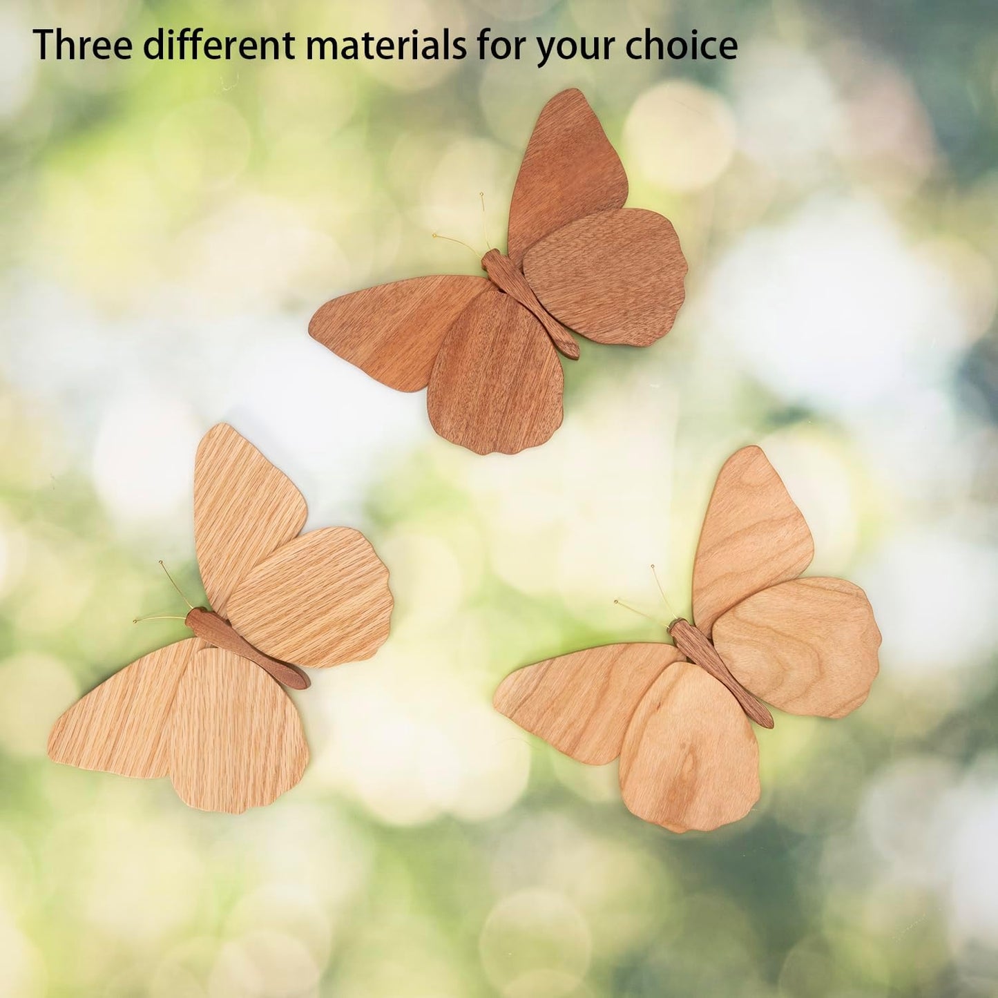 Handmade Wooden Butterfly Wall Art Hanging Decor Butterflies Wall Art Hanging / Brown / Set of 2