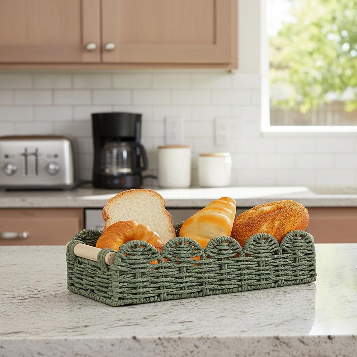 Wicker Baskets / 2 Sizes Toilet Paper Storage Basket Scalloped Basket / Set of 2