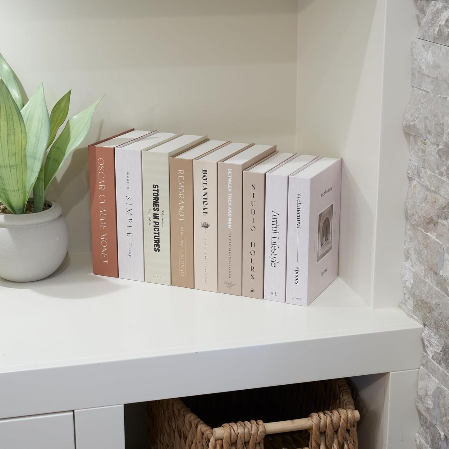 Decorative Books / Boxes Coffee Table / Brown / Set of 9