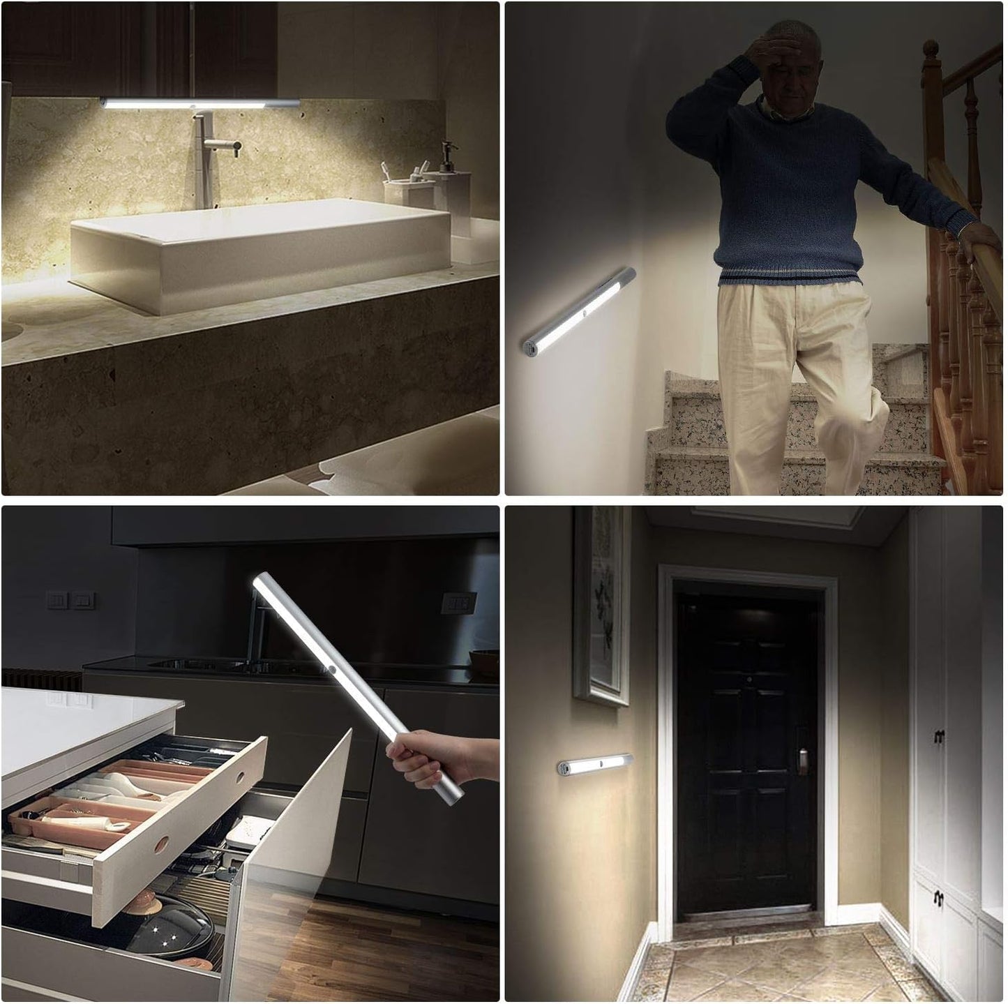 BLS LED Closet Light, T401 Super Bright Wireless Under Cabinet Lighting | Motion Sensor Light | Large 4500mAh