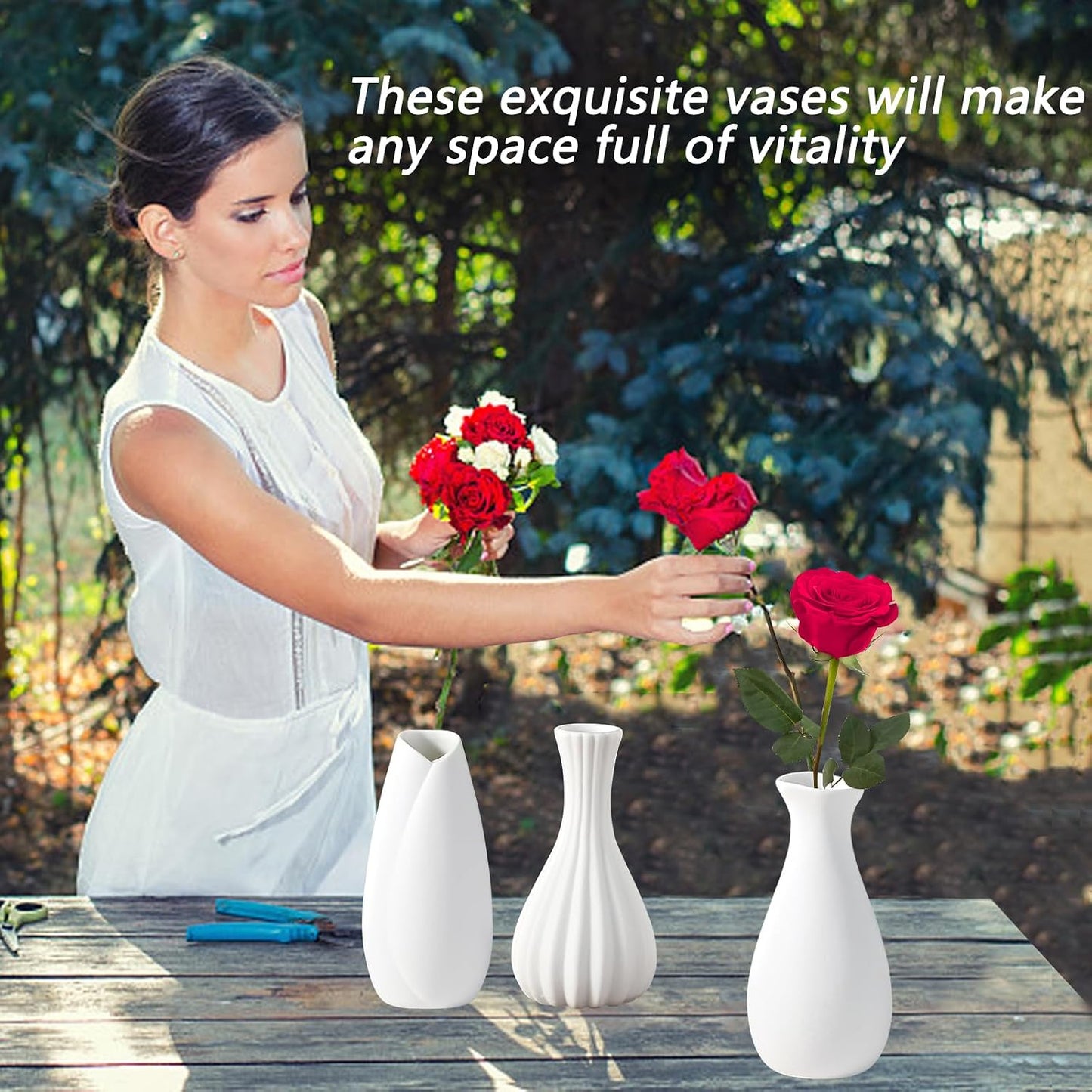 5'' Ceramic Bud Vases / 01 / White / Set of 20