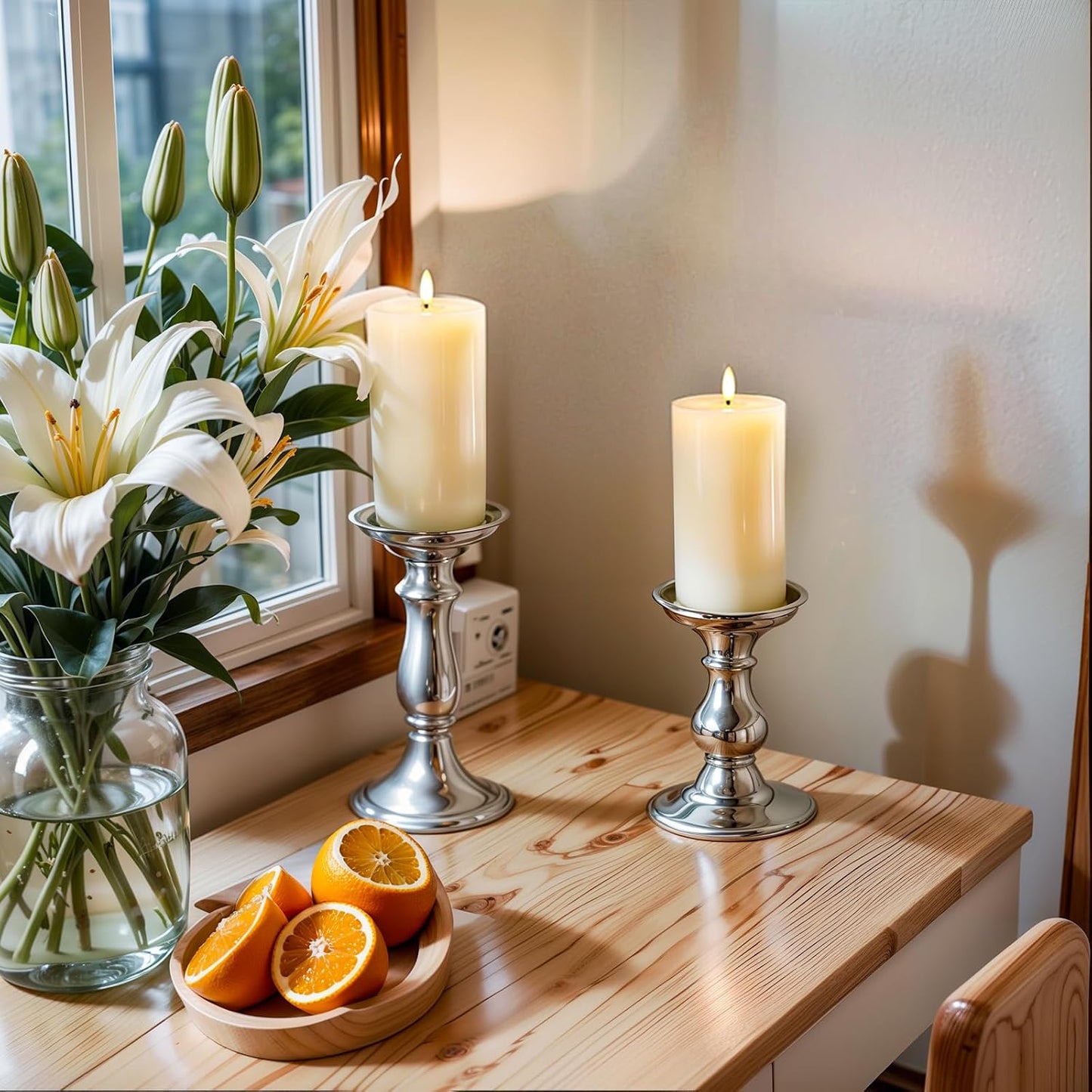 Homemory 3x6 White Flameless Candles Battery Operated with Remote Timer | Real Wax LED Pillar Candles with 3D Wick
