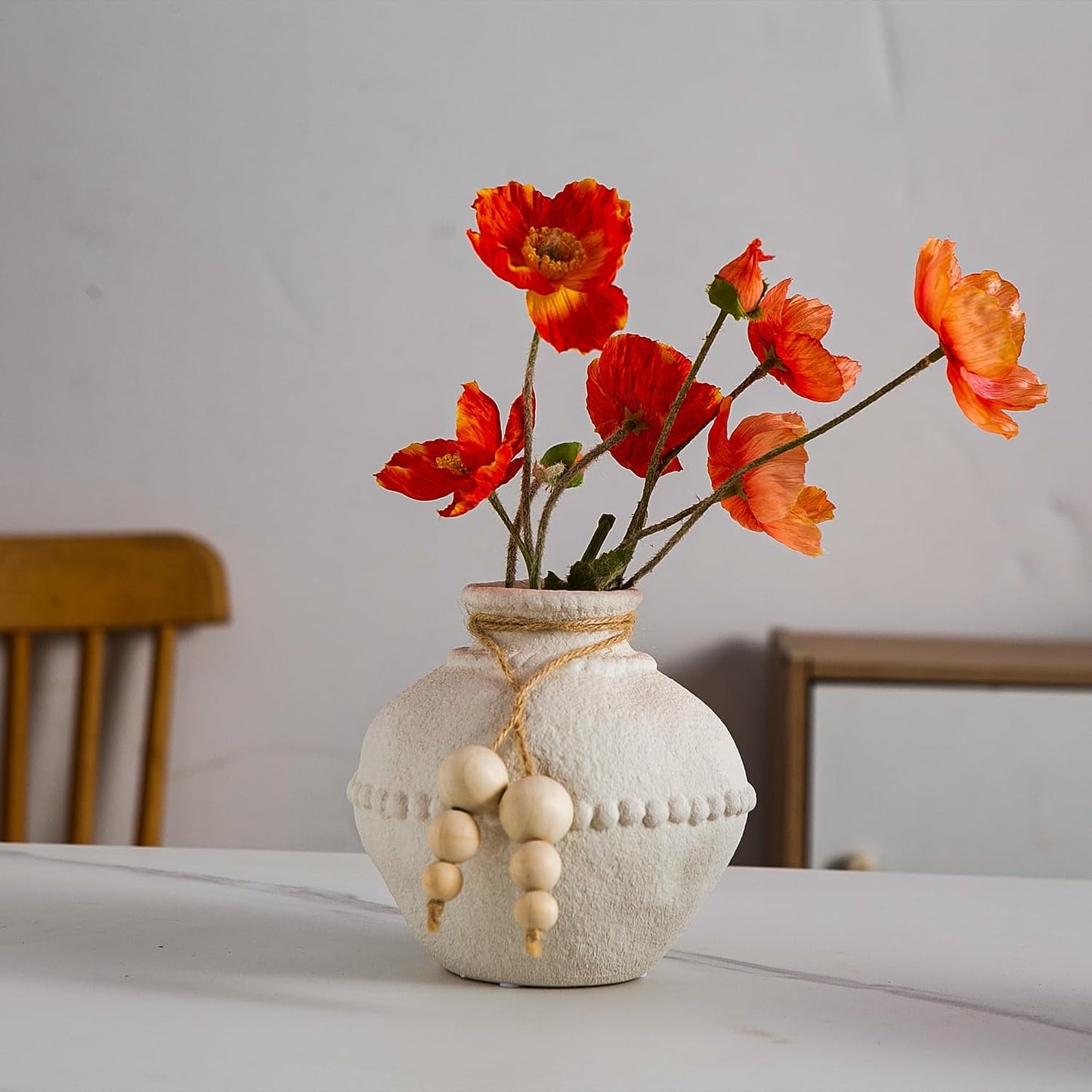 Rustic Ceramic Vase / White - Small