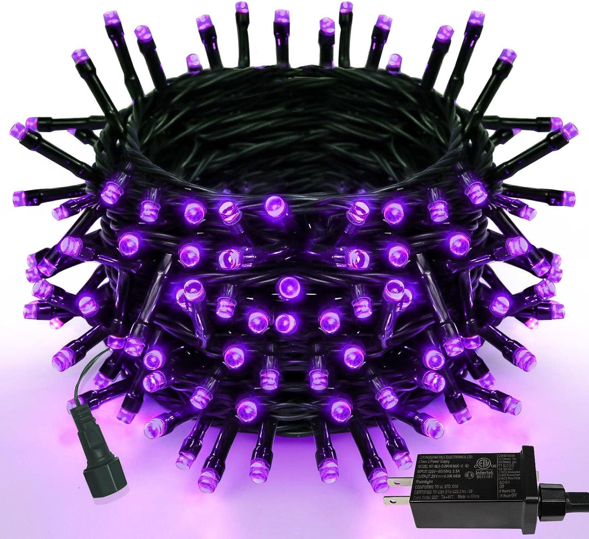 75.8FT 200 LED Extendable Purple Halloween String Lights Indoor Outdoor