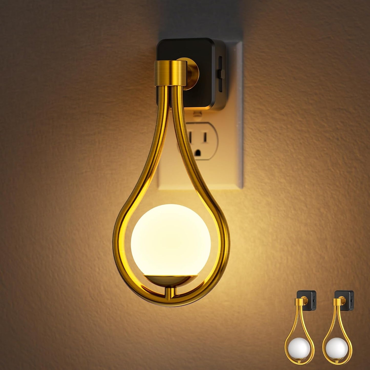 Briignite LED Night Light, Night Lights Plug into Wall, 0-100LM Dimmable