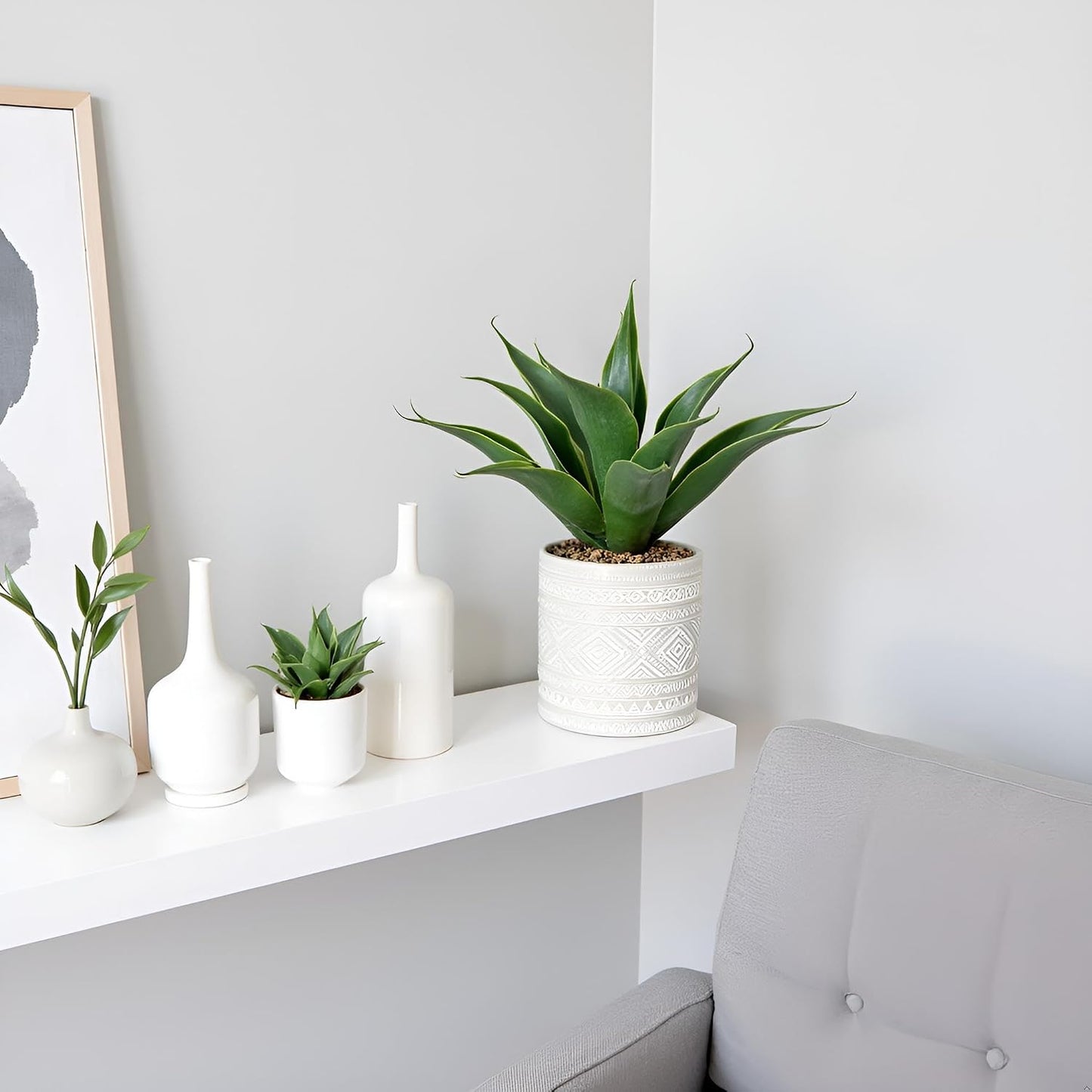 Artificial Potted Plants / Grey