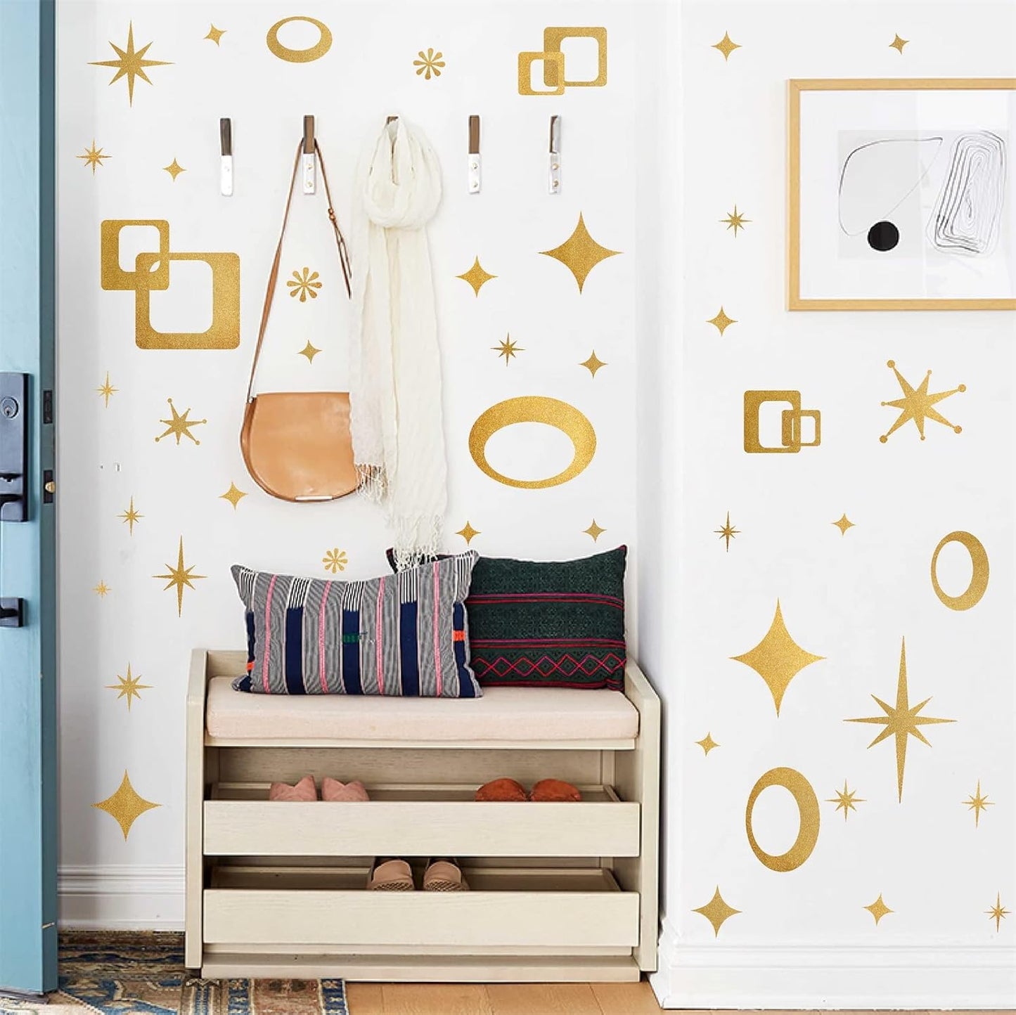 Star Wall Decals Retro Star Wall Decal Ovals and Squares Walls Decals Geometric Walls / Eye Decals