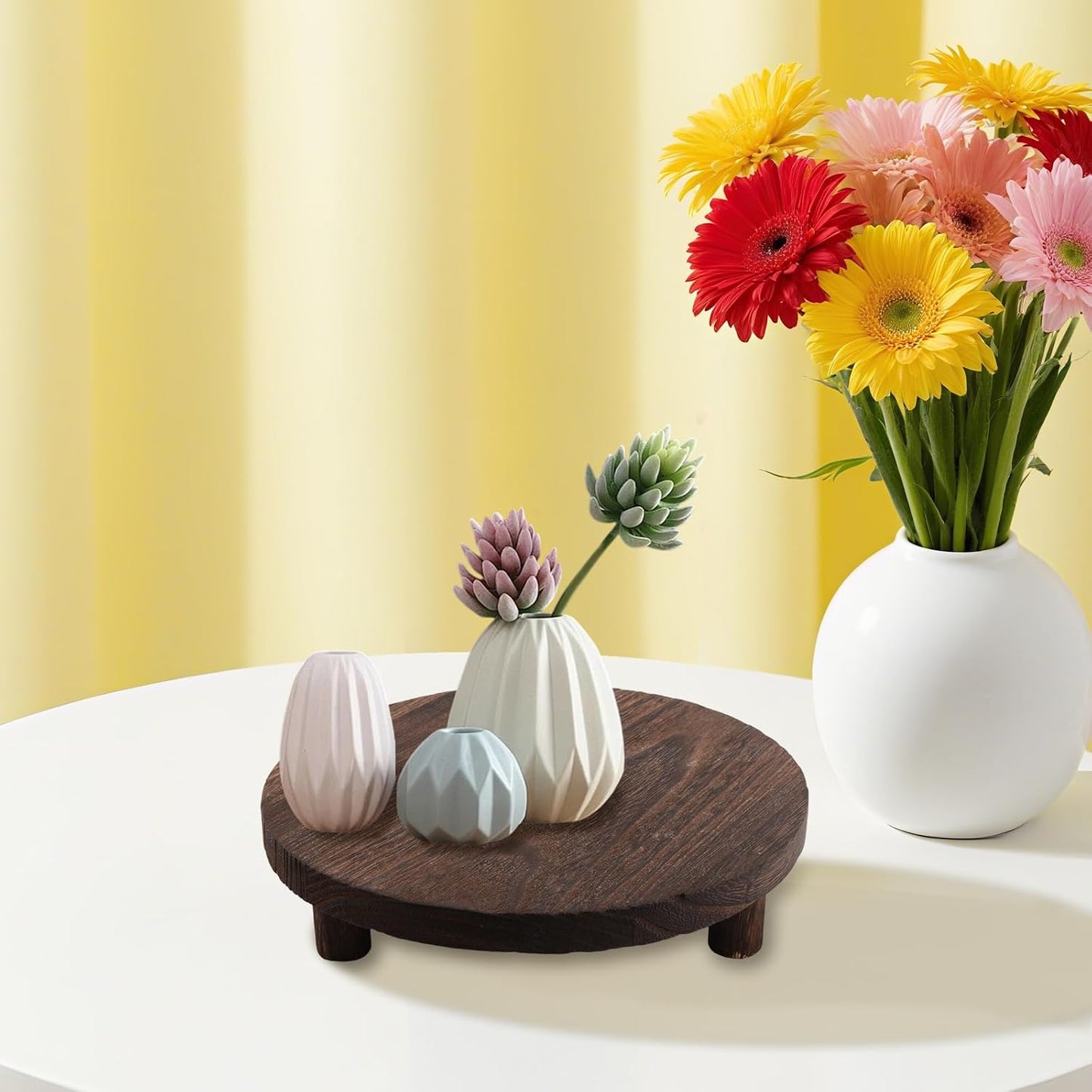Wood Pedestal Stand / Set of 4