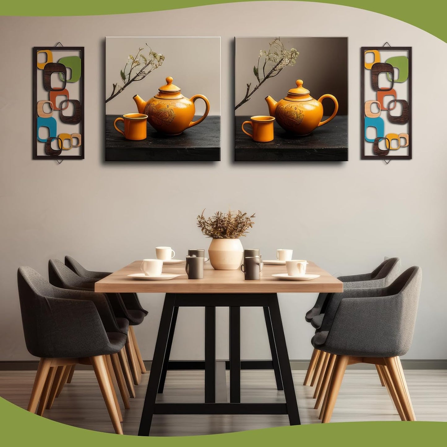 Mid Century Wall Art Mid Century Modern Decor Elegance Wall Accents Wood Abstract Decor / Set of 2
