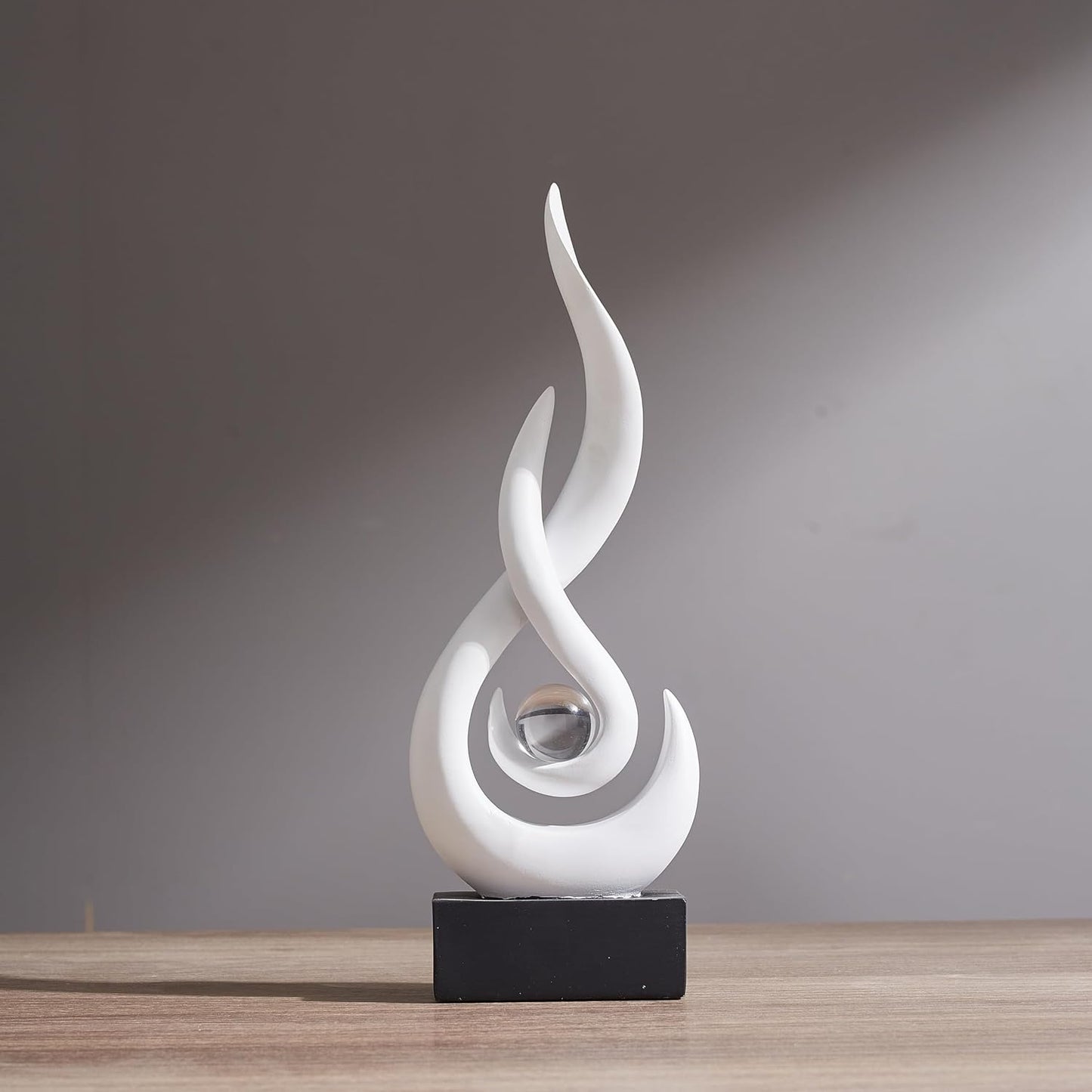 Resin Flame Statue Modern Centerpiece Ornaments / White