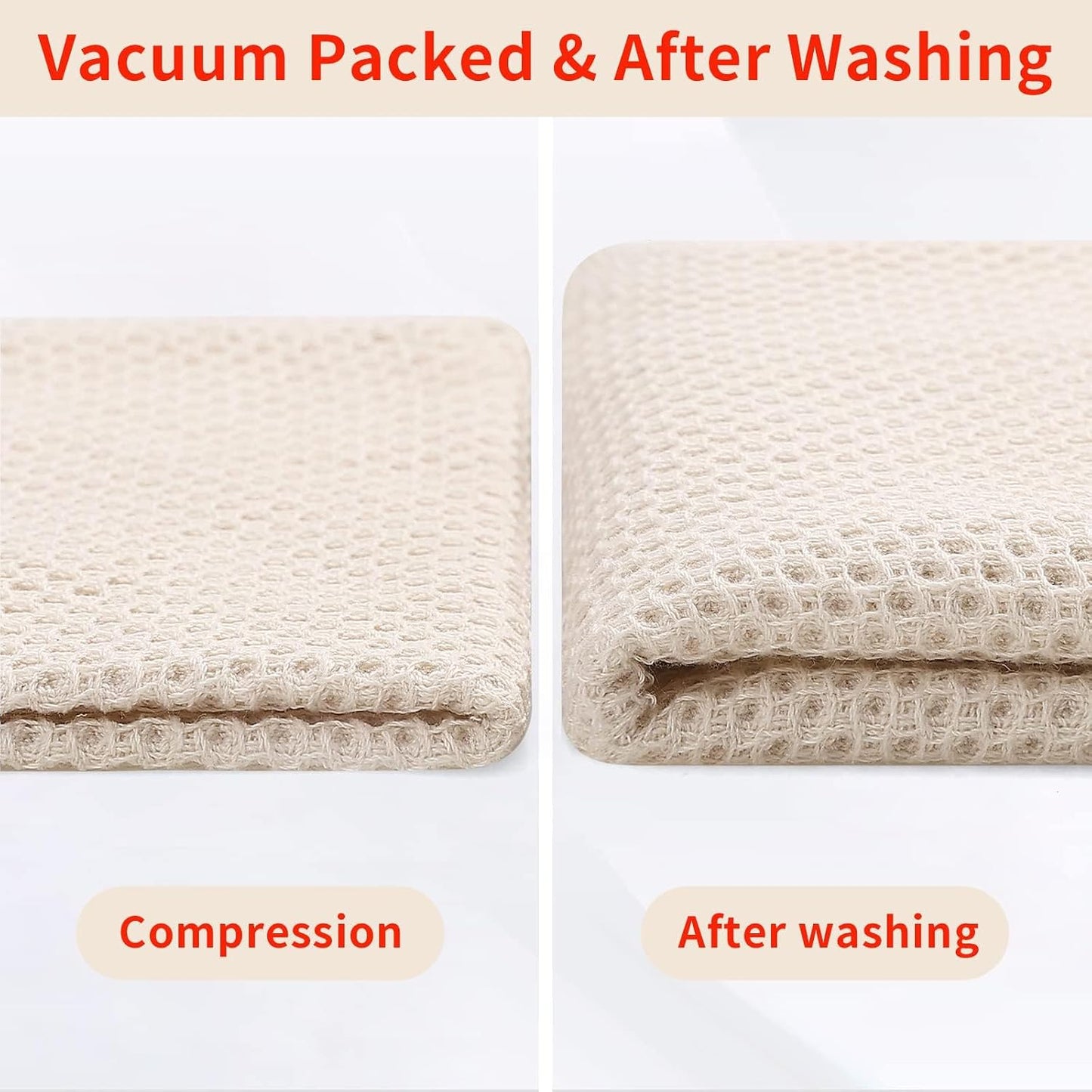 Homaxy 100% Cotton Waffle Weave Kitchen Dish Towels 12-Pack, Mixed Color | 13 x 28 Inches, Ultra Soft Absorbent Dish