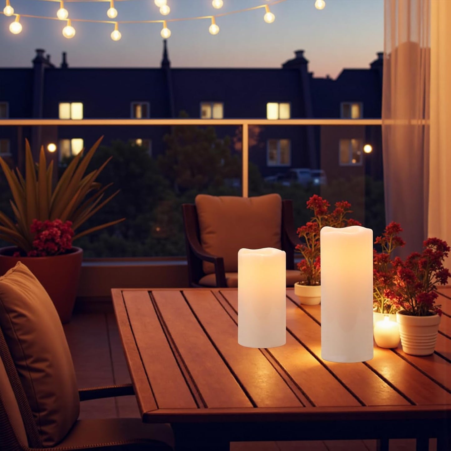 Eldnacele 8" 10"x4" Large Waterproof Outdoor Flameless Candles Remote Timer | Battery Operated Candles LED Flickering