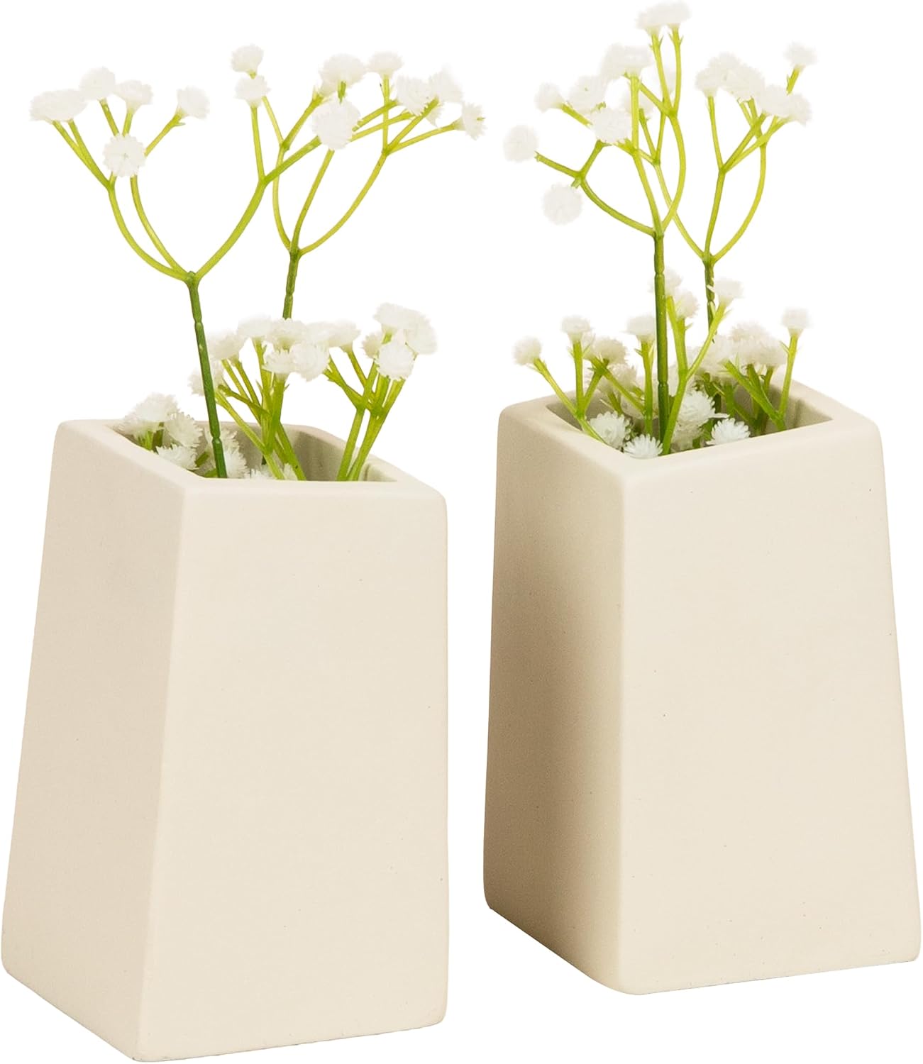 Cement Planter Bookends / White Cement Planter Bookend / Set of 2