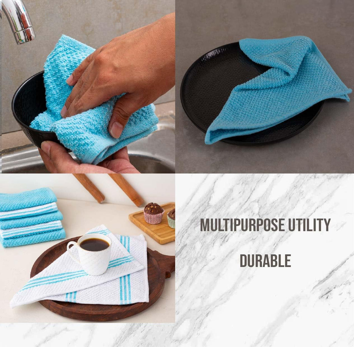 Lane Linen 16Pc Kitchen Towel Set - Heat Resistant Oven Mitts & Pot Holders, Reusable Dish Cloths, Absorbent Hand