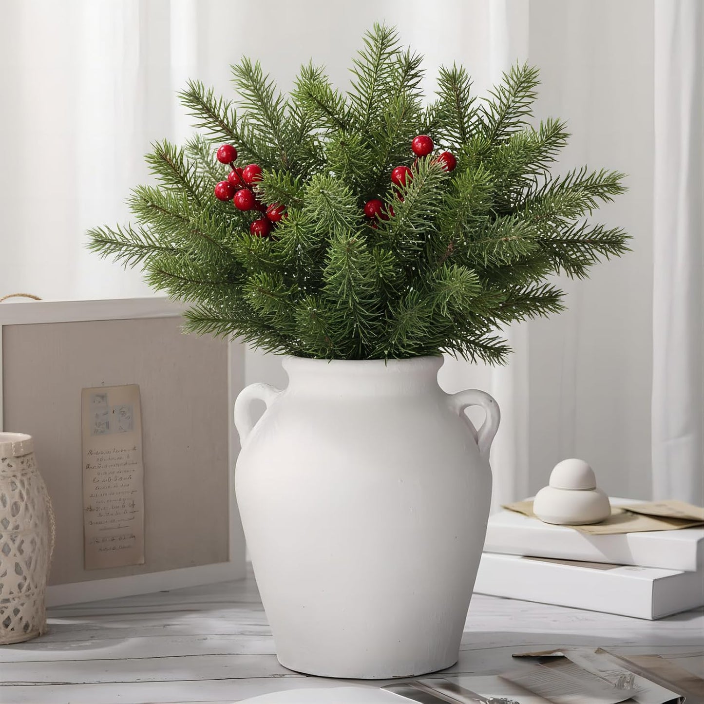 Ceramic Vase / White / 11 Inch