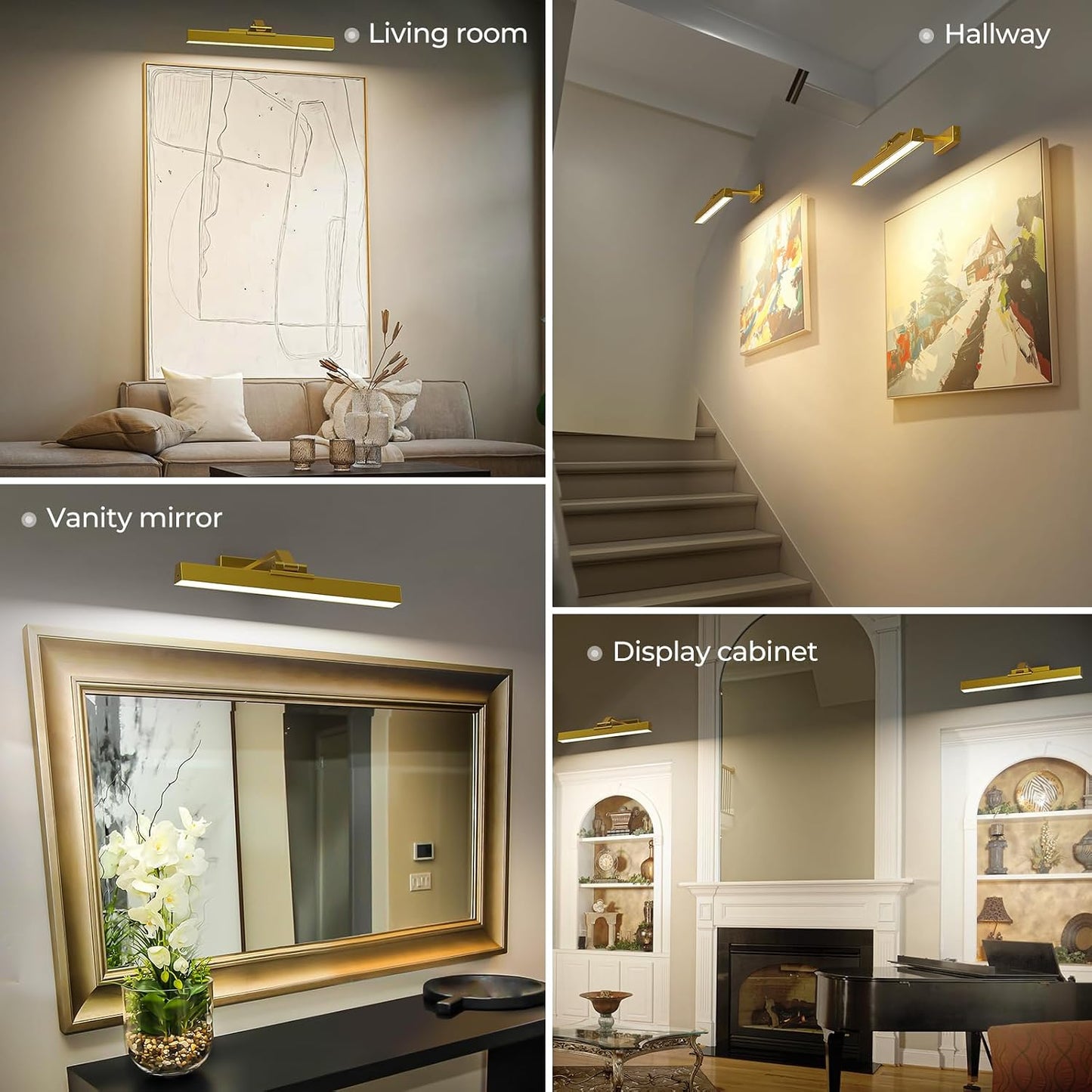 Picture Lights for Wall Battery Operated Picture Light 16in Art Light CCT | Recharging Battery Dimmable Wall Light with