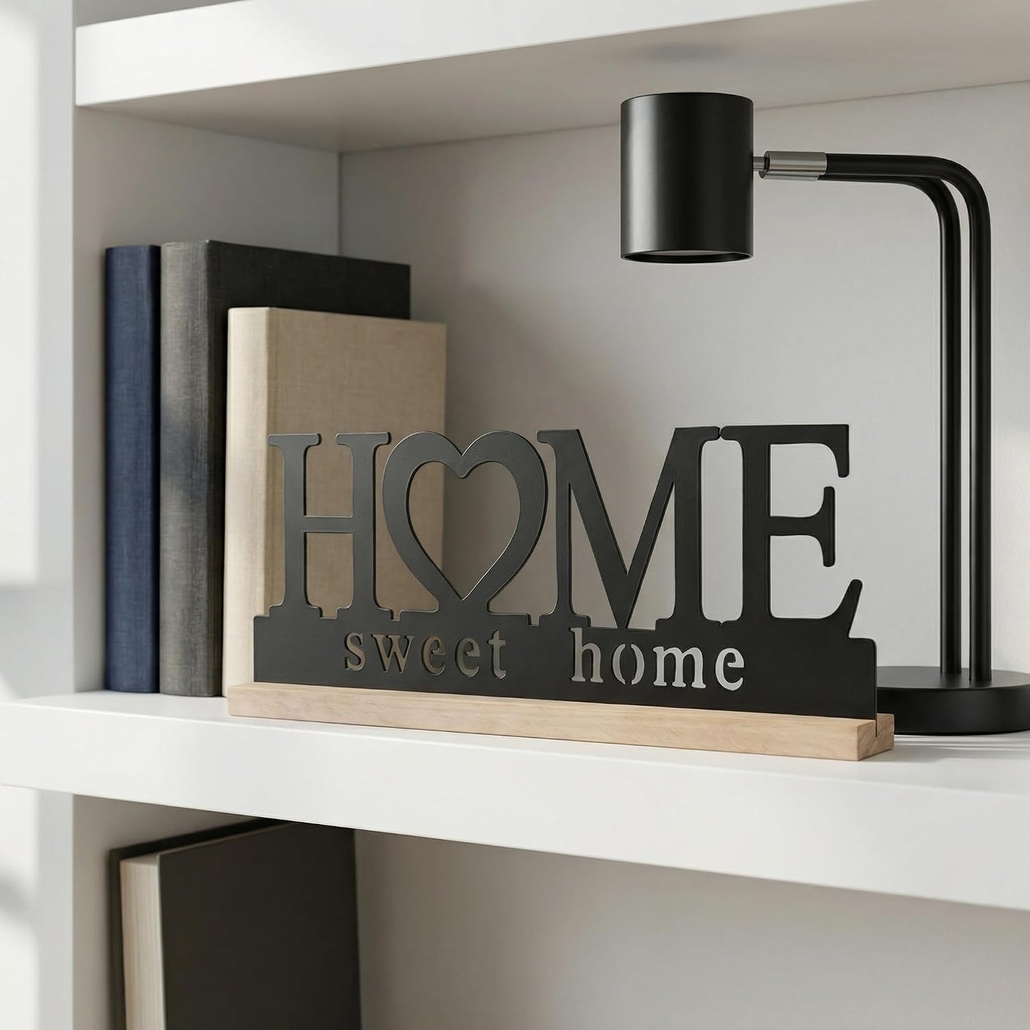 Metal Home Sweet Home Sign for Tabletop Decor / Black-home / 11.6 Inch