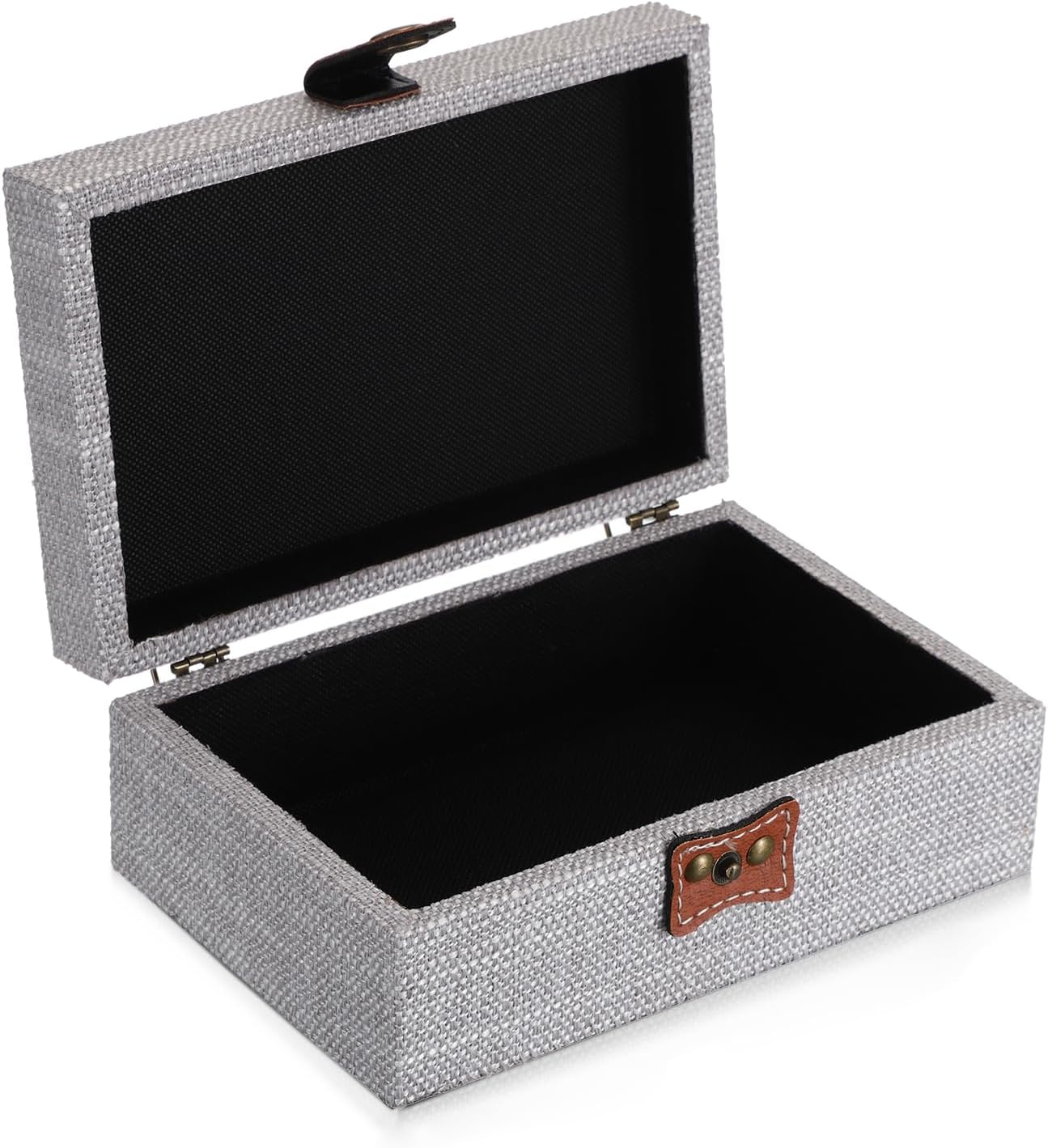 Linen Covered Rectangular Keepsake Case / Small / Gray