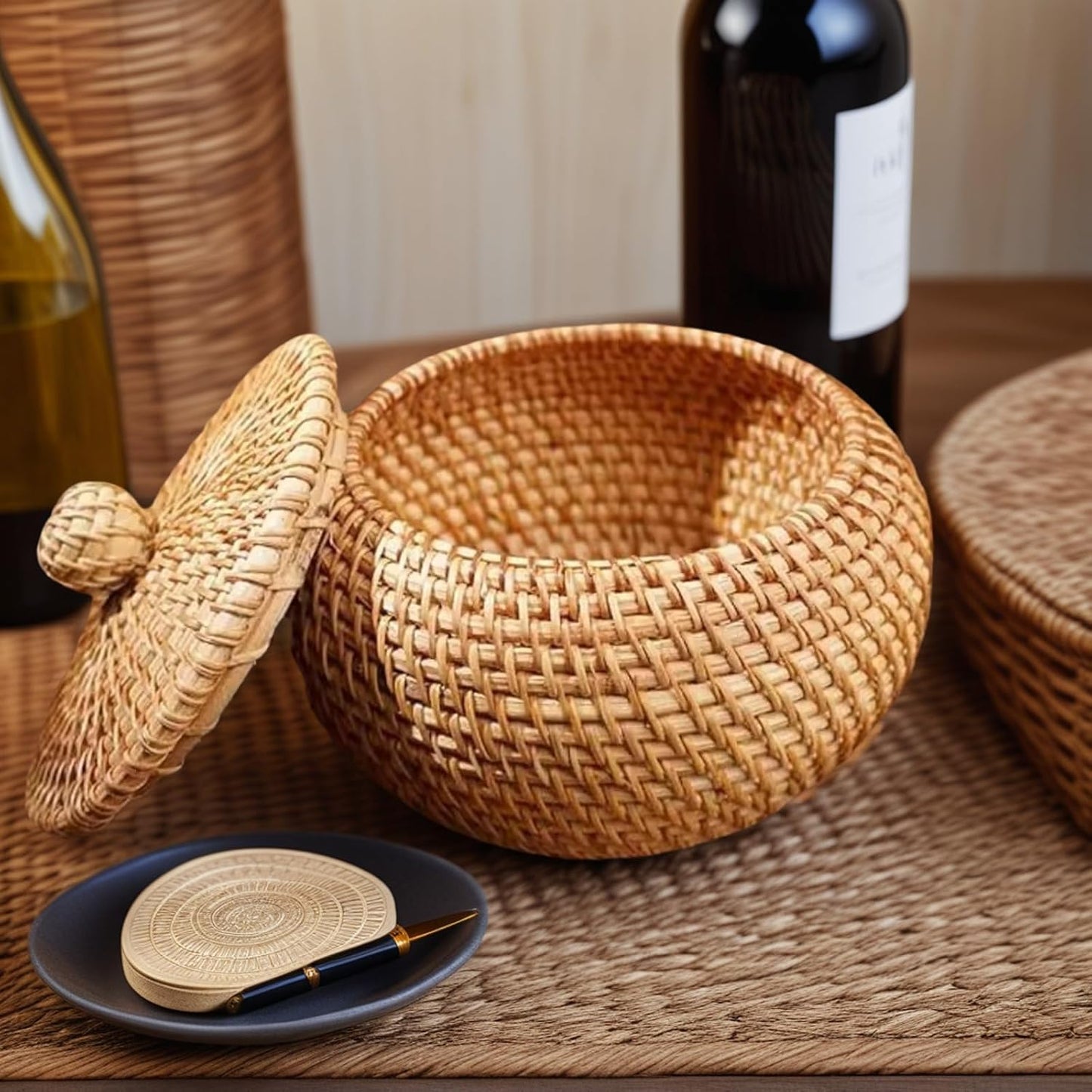 Small Rattan Basket Box