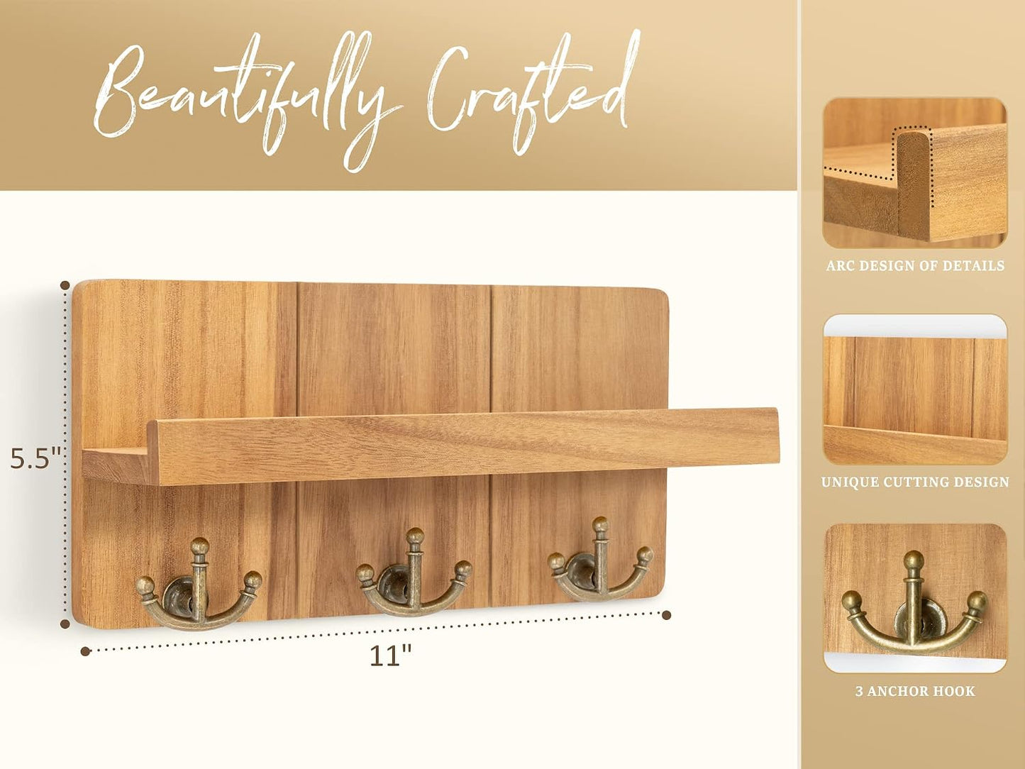 Farmhouse Key Holder / Light Brown