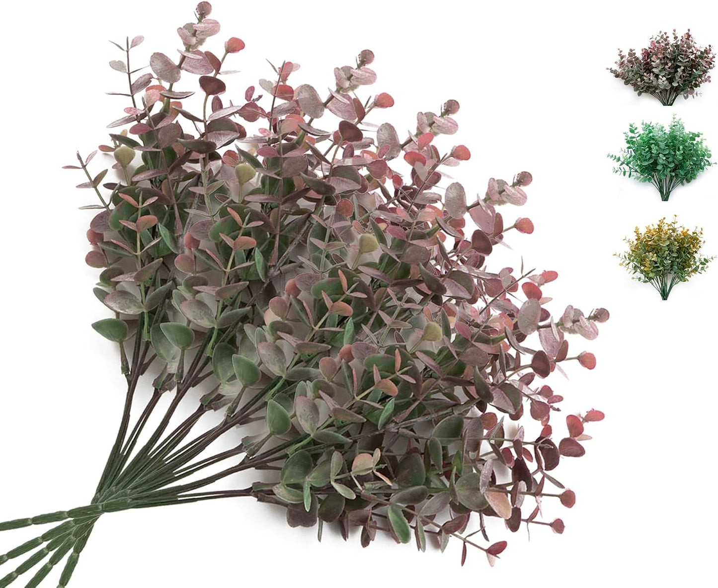 Faux Greenery Fake Dust Frosted Eucalyptus Branches Leaves / Dusty Mauve