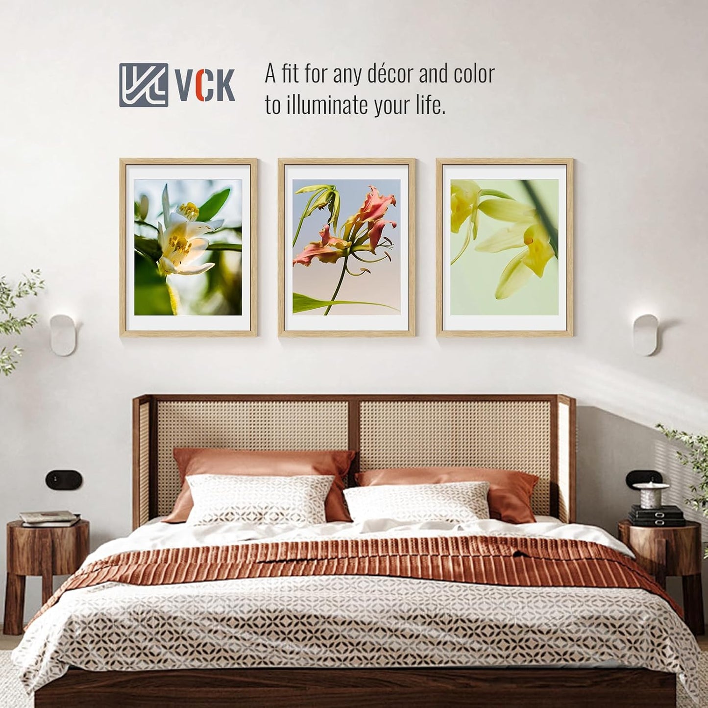 VCK 18x24 Poster Frame 5 Pack - Natural Oak, High-End Wood Picture Frames with Polished Plexiglass, Display 16x20 Photo