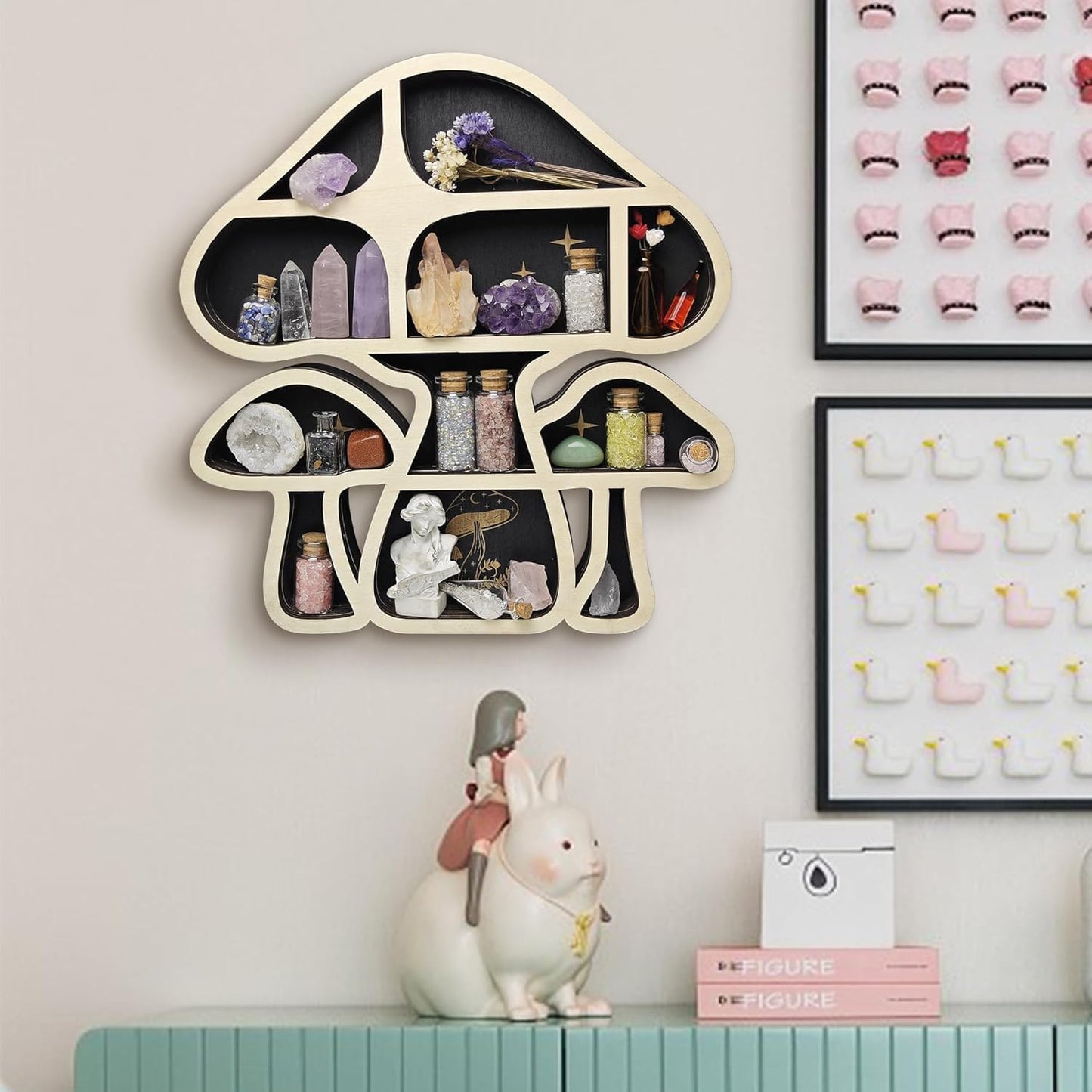 Mushroom Decor Floating Shelves / 3 Mushrooms