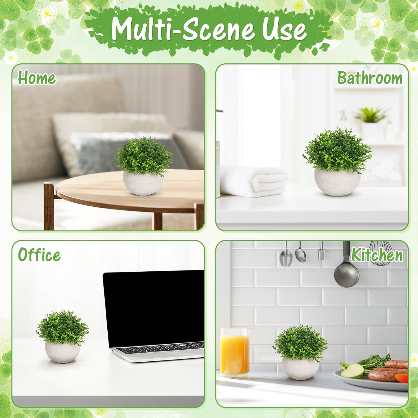 Artificial Topiary Shrubs Small Plants in Pot Indoor Decor Mini Greenery Potted / Green Topiary