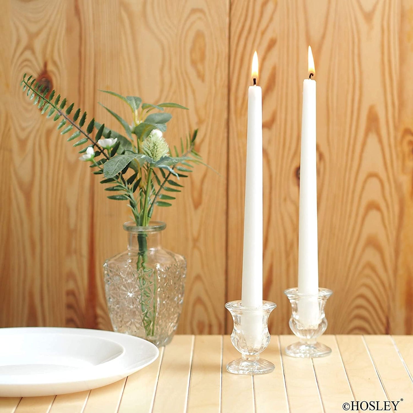Hosley Set of 12 Glass Taper Candle Holders 2.5 Inches High Ideal Gift for Weddings Party Favor Reiki Meditation O3