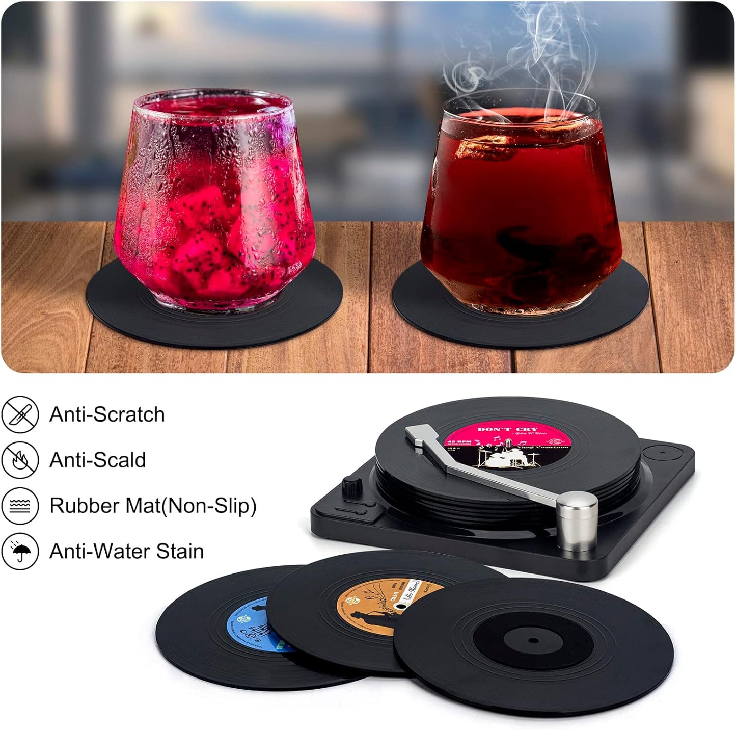 Music Coasters for Drinks / Classic / Set of 6