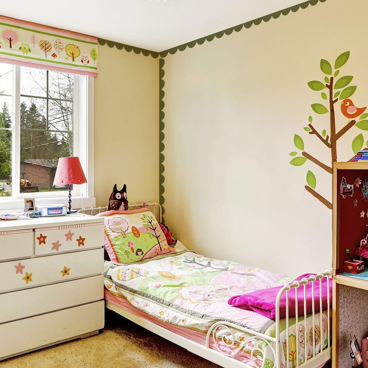 Scallop Border Wall Sticker / Dark Green