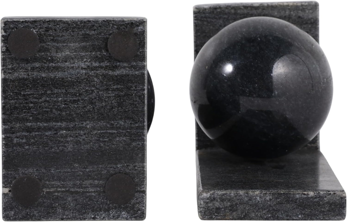 Modern Marble Bookends / Black