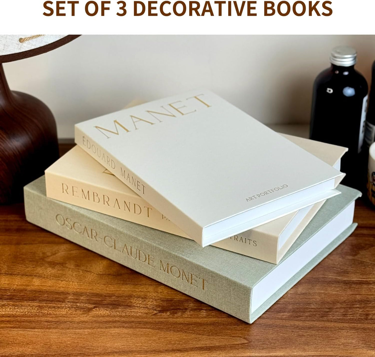 Faux Books Storage Box / Beige / Set of 3