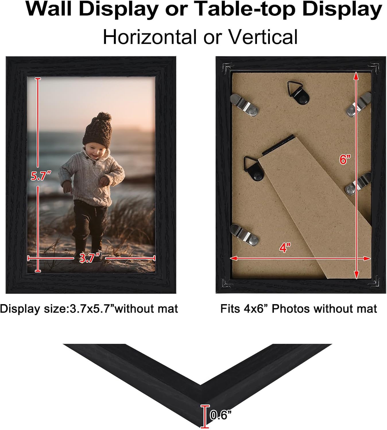 Photo Frames / Picture Frames / Mix Color / 4 x 6