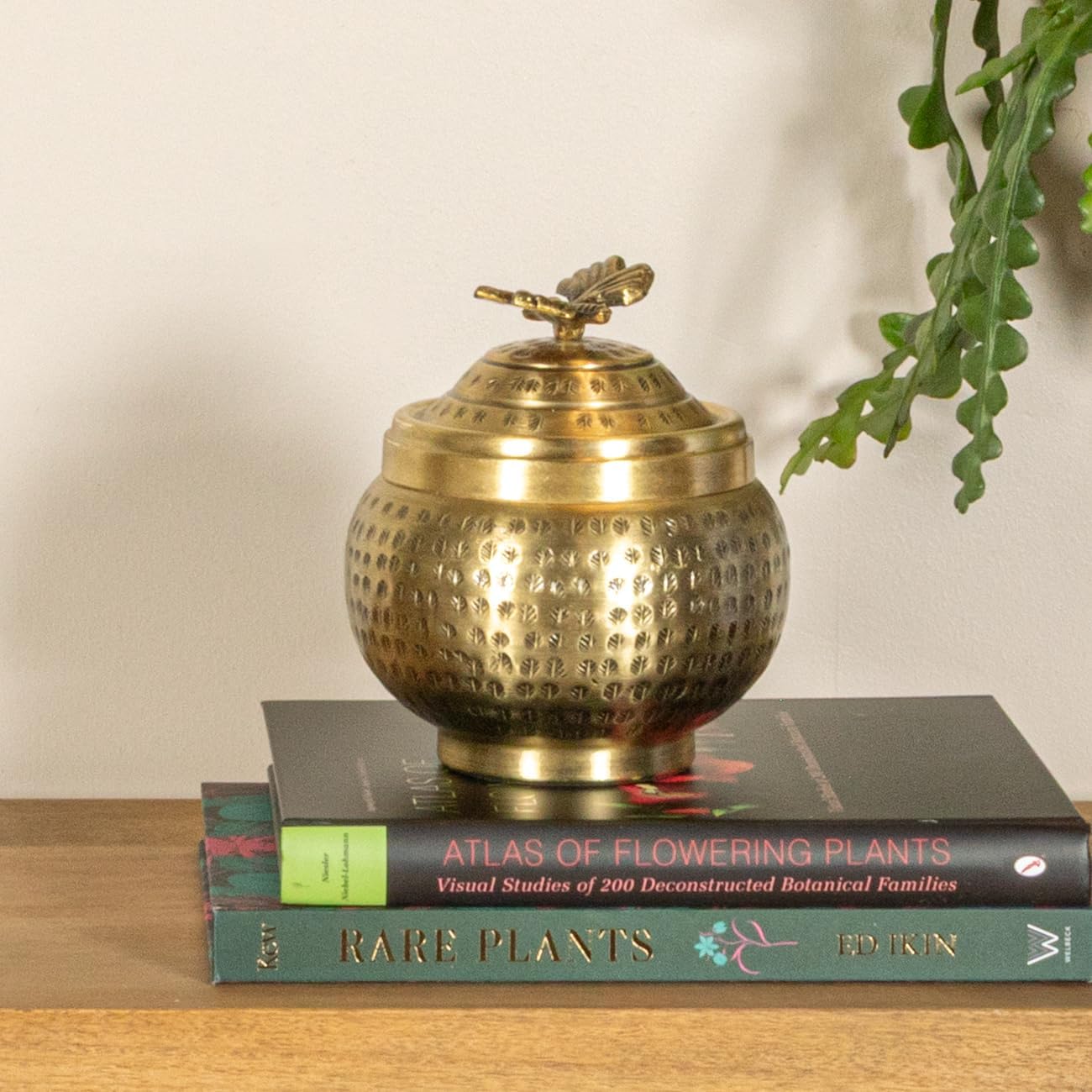 Round Hammered Metal Container / Cottage