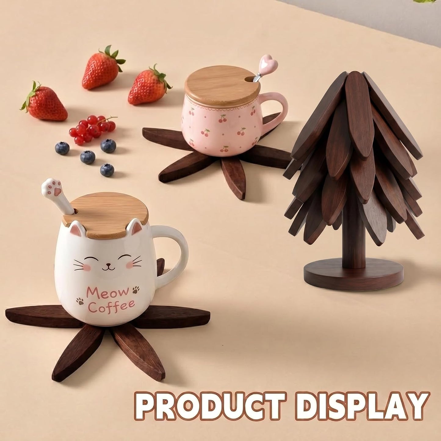 5 Trivets + 1 Stand / Natural