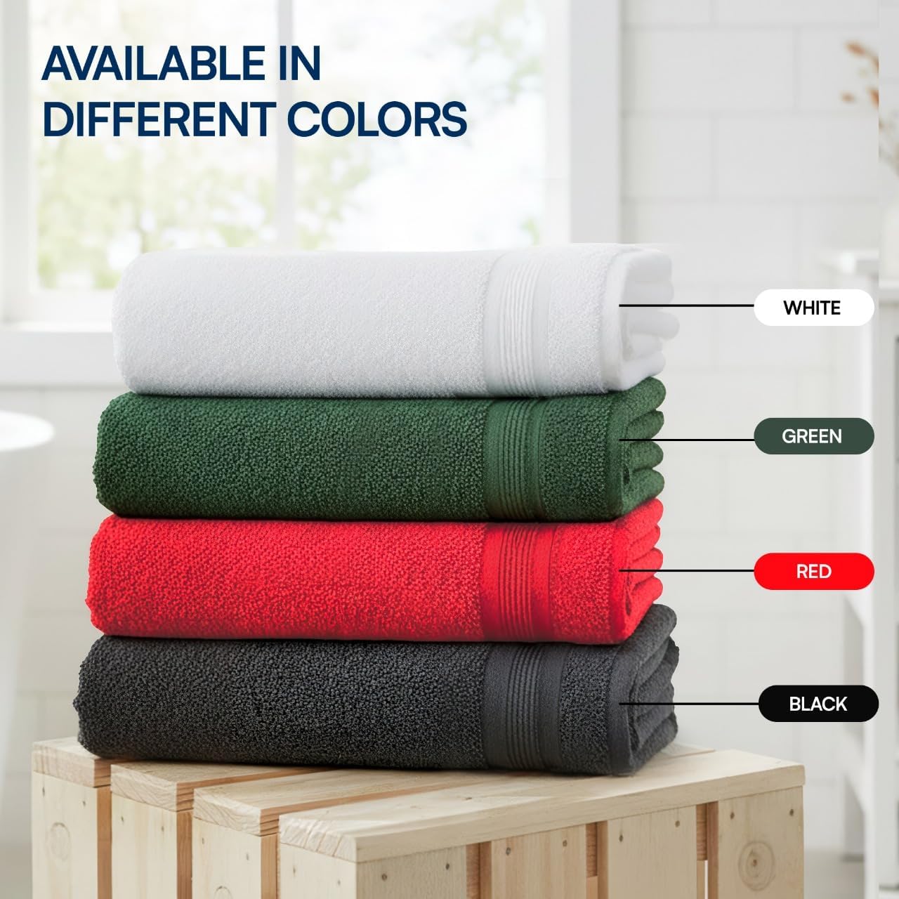 Linteum Textile Supply Red Hand Towels for Bathroom 16x27 Inches 100% Cotton Zero Twist Hand Towel Set Quick Dry Highly