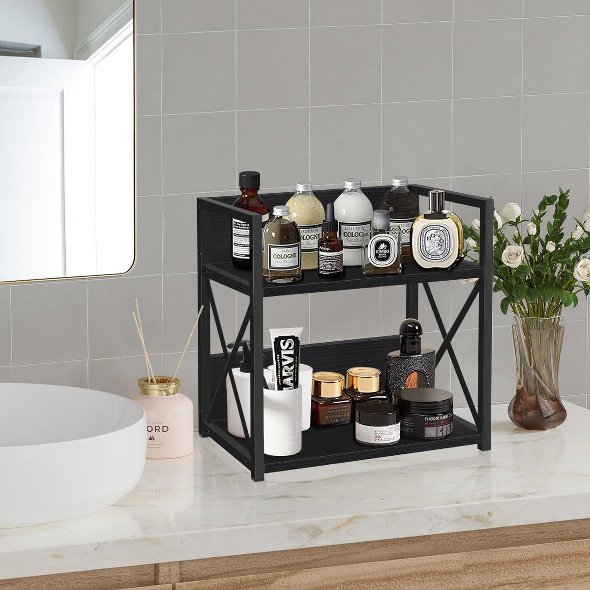YINMIT Kitchen Countertop Organizer,Spice Rack,Coffee Bar Shelf Organizer | 2-Tier Coffee Station,Seasoning