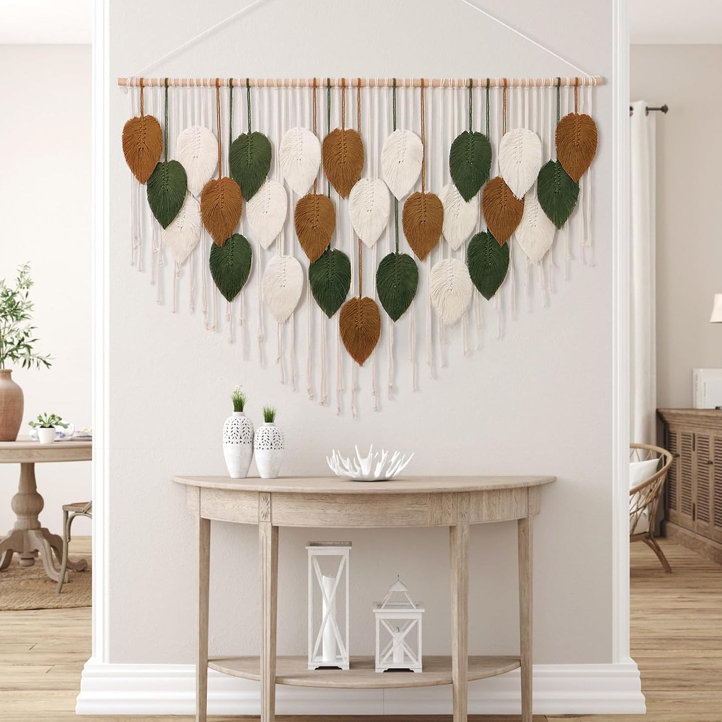 Large Macrame Wall Hanging Boho Woven Tapestry / 51.5"W x 33.5"L