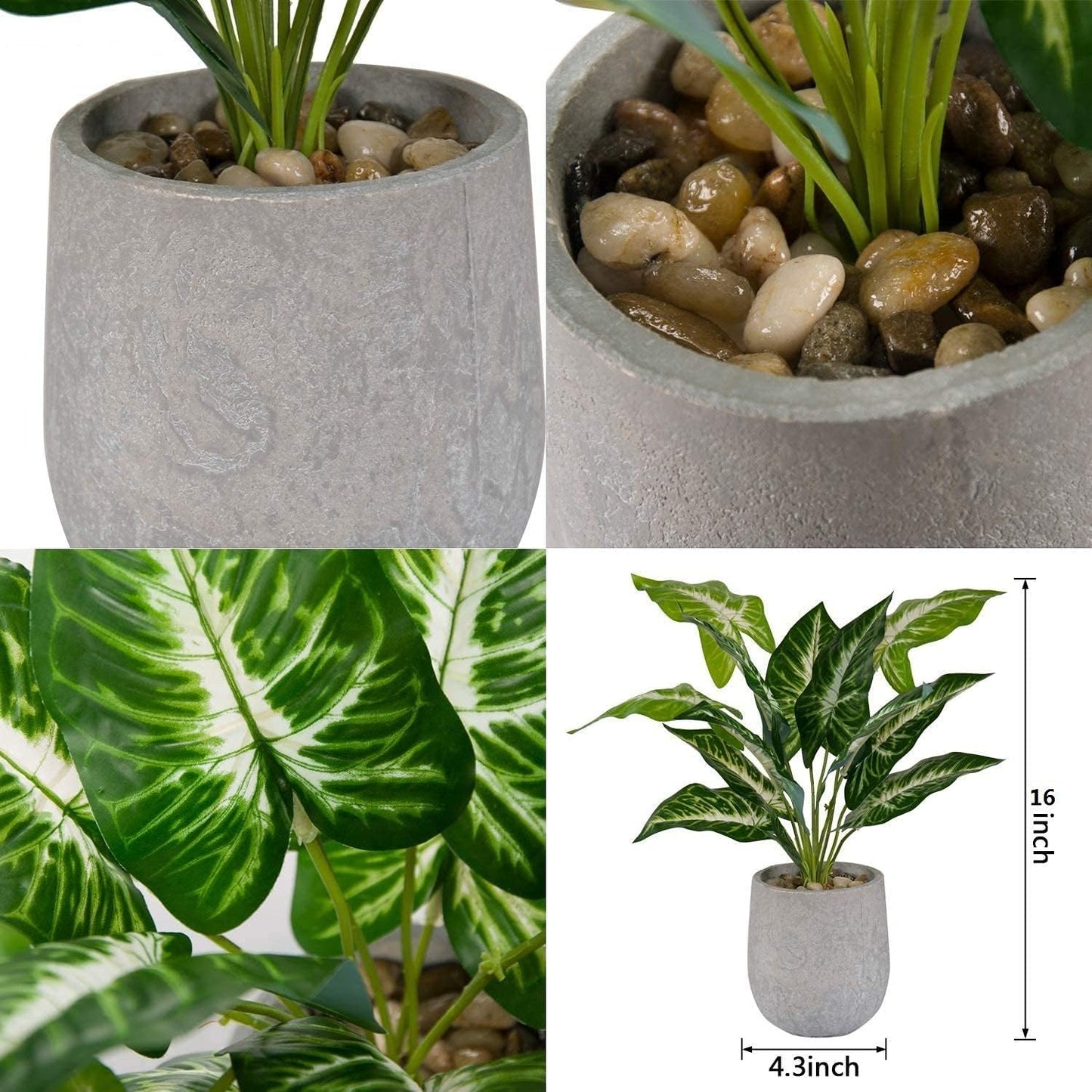 16'' Fake Plants Artificial Potted Greenery Faux Plants