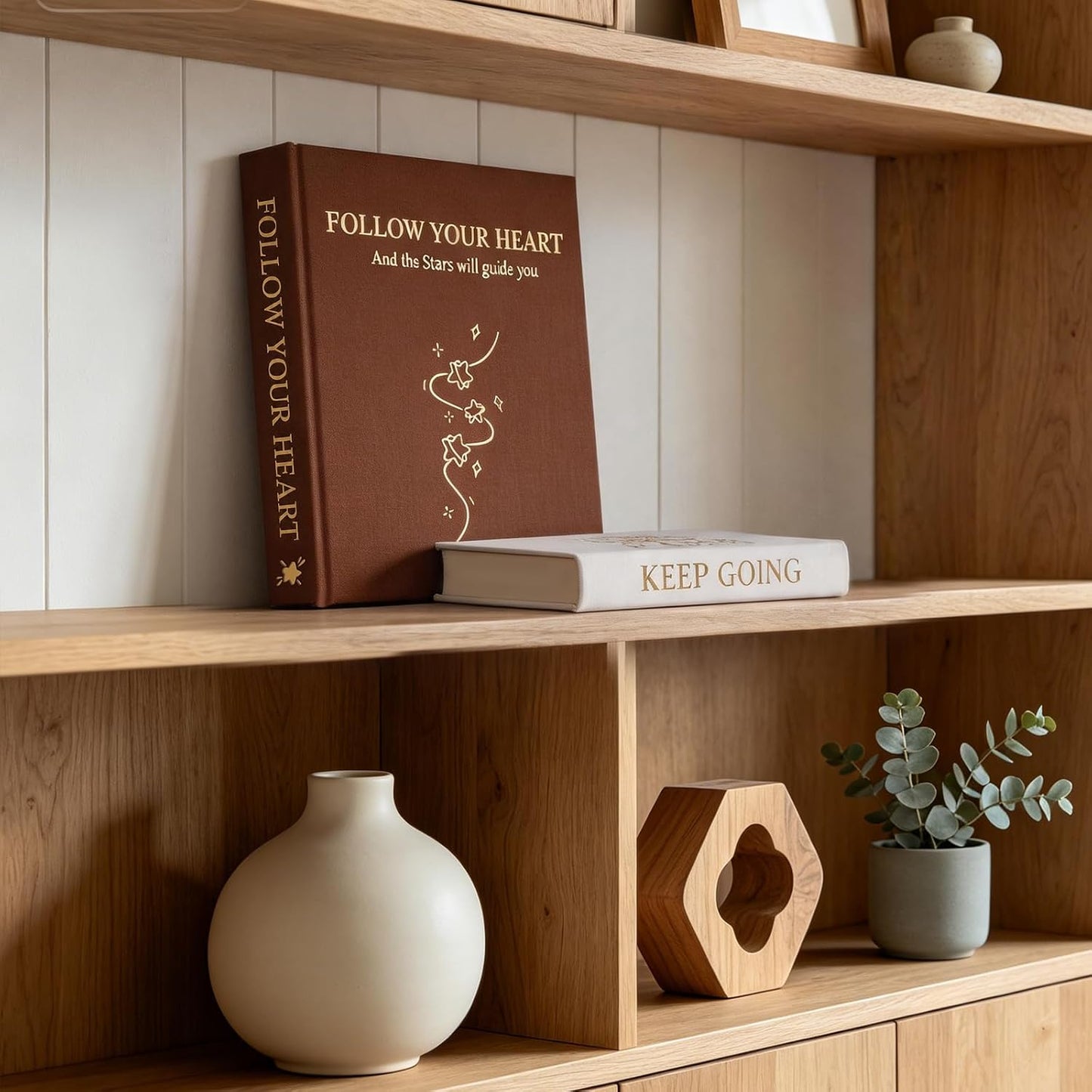 2 Linen Coffee Table Books / Brown-apricot