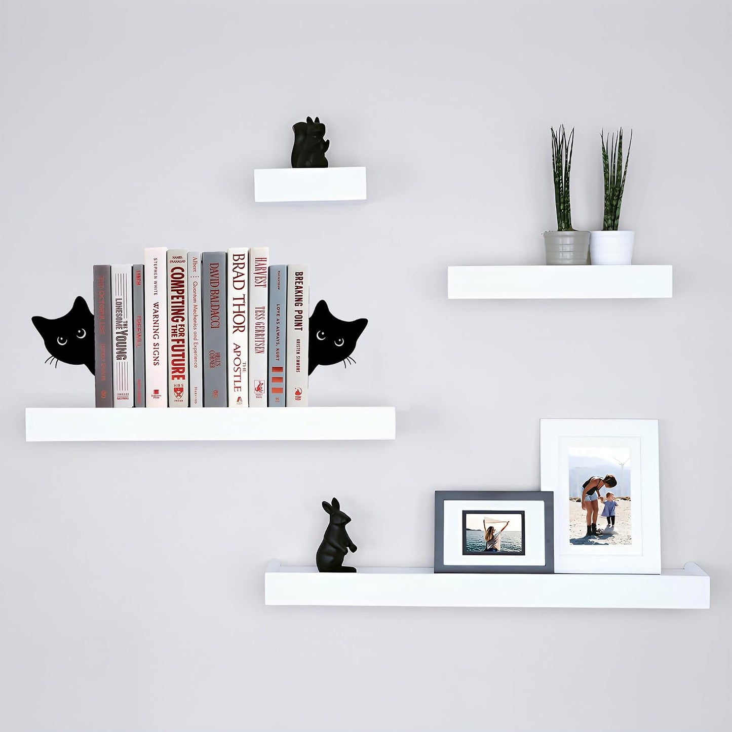 Bookends Metal Cat Book Ends / Cat-full Face / Black