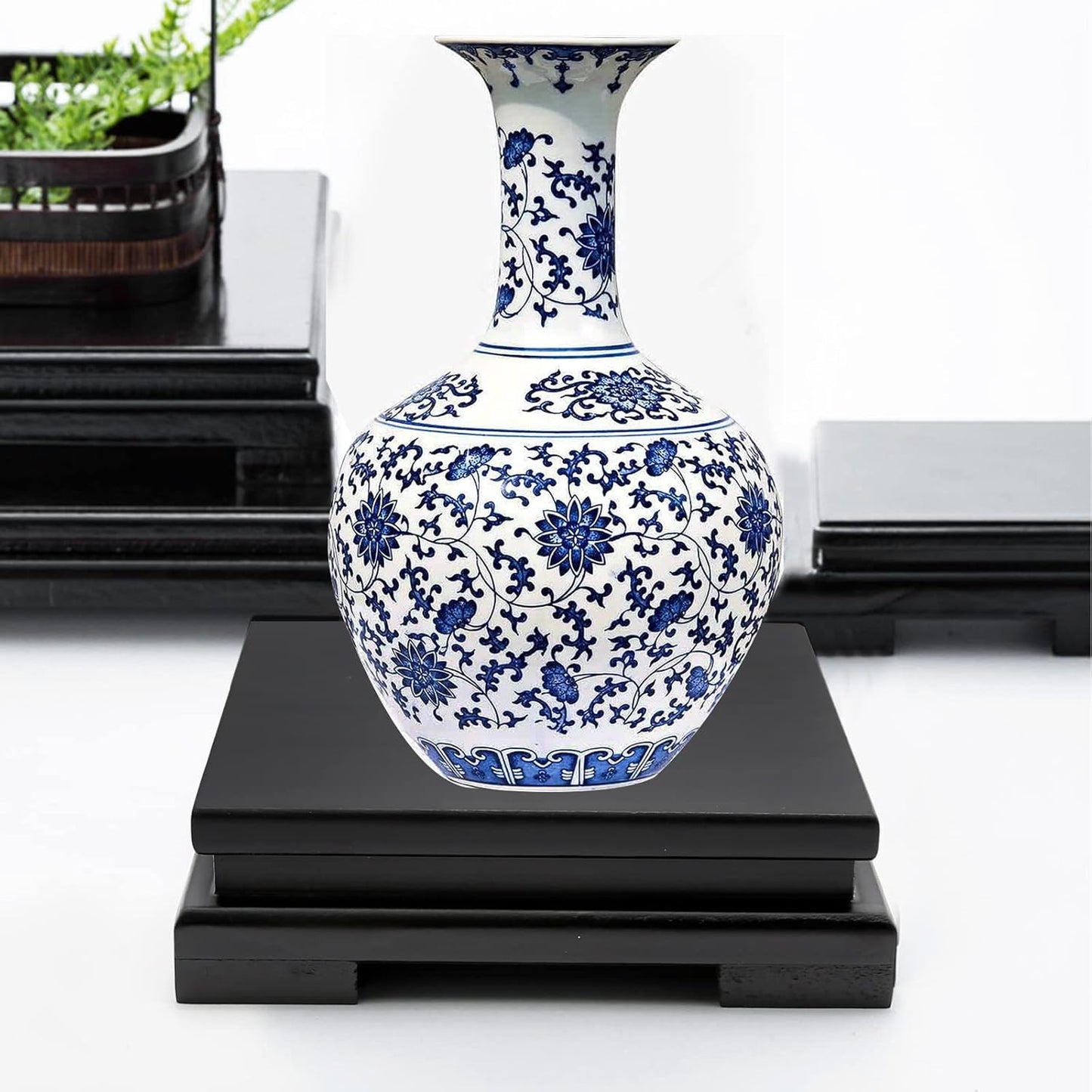 Wooden Display Stand Square Wood Display Base Display Risers Square Vase Riser / Square,black,6.7